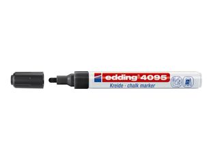 edding 4095 chalk - Marqueur - pour verre, miroir, tableau noir - noir, rouge, bleu, lumière fluorescente verte - craie liquide à l'eau - 2-3 mm
