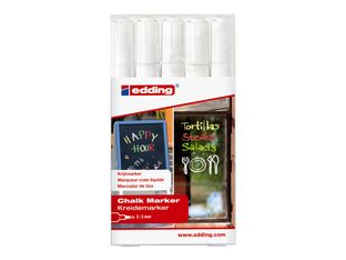 edding 4095 chalk - Marqueur - pour verre, miroir, tableau noir - blanc - craie liquide à l'eau - 2-3 mm