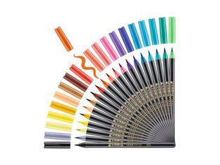 edding 1340 - Feutre pinceau à pointe souple - pour carton - couleurs assorties - encre à l'eau - 1-3 mm (pack de 20)
