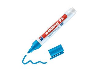 edding 95 - Marqueur - pour verre, carte en verre, tableau blanc - bleu - 1.5-3 mm