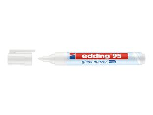 edding 95 - Marqueur - pour verre, carte en verre, tableau blanc - blanc - 1.5-3 mm