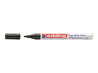 edding 751 gloss paint - Marqueur - permanent - pour verre, métal, plastique - noir - encre pigmentée à base d'eau - 1-2 mm - fin