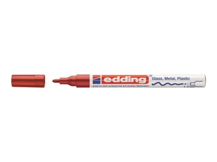 edding 751 gloss paint - Marqueur - permanent - pour verre, métal, plastique - rouge - encre pigmentée à base d'eau - 1-2 mm - fin
