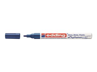 edding 751 gloss paint - Marqueur - permanent - pour verre, métal, plastique - bleu - encre pigmentée à base d'eau - 1-2 mm - fin