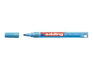 edding 751 gloss paint - Marqueur - permanent - pour verre, métal, plastique - bleu métallisé clair - encre pigmentée à base d'eau - 1-2 mm - fin
