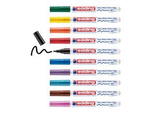 edding 751 gloss paint - Marqueur - permanent - couleurs assorties - opaque - 1-2 mm (pack de 10)