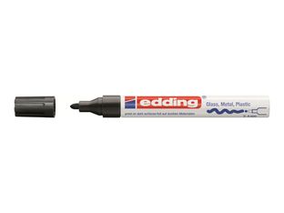 edding 750 gloss paint - Marqueur - permanent - pour verre, métal, plastique - noir - encre pigmentée - 2-4 mm