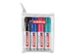 edding mini 0.5 - Marqueur - permanent - noir, bleu, turquoise, rouge carmin - 1.5-3 mm (pack de 4)