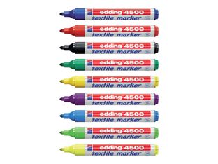 edding 4500 textile - Marqueur - pour textile - couleurs assorties - encre pigmentée à base d'eau - 2-3 mm