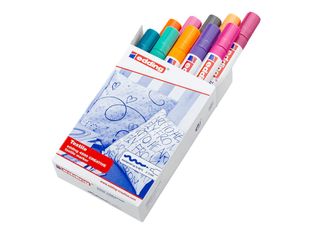 edding 4500 - Marqueur - permanent - pour textile - couleurs assorties - encre pigmentée à base d'eau - 2-3 mm - moyen