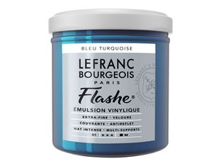 Lefranc Bourgeois Flashe Series 1 50 - Peinture - émulsion vinylique - bleu turquoise - opaque - 125 ml