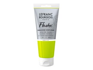 Lefranc Bourgeois Flashe Series 3 163 - Peinture - émulsion vinylique - jaune fluorescent - transparent - mat - extra-fine - 80 ml