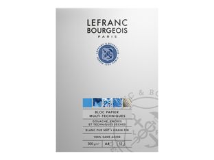 Lefranc Bourgeois Linel - Bloc de papier multi-technique - A4 (210 x 297 mm) - 12 feuilles - blanc pur