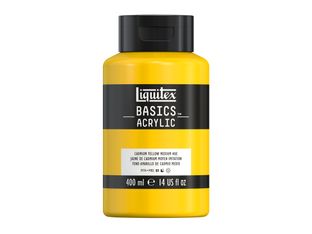 Liquitex Basics - Peinture - peinture acrylique - teinte jaune moyen de cadmium - semi-opaque - satin - 400 ml