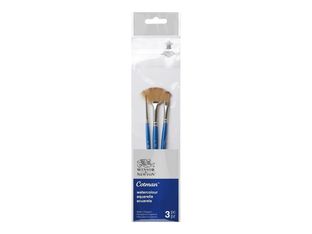 Winsor & Newton Cotman - Lot de pinceaux - 3 parties - éventail, one stroke, rond - taille : 2, 4, 6 mm
