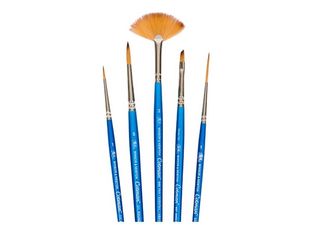 Winsor & Newton Cotman - Lot de pinceaux - 5 parties - rondelle ronde, one stroke - taille : 00, 2, 4, 6, 6 mm