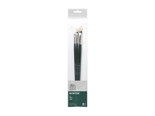 Winsor & Newton Winton - Lot de pinceaux - 3 parties - plat court - taille : 2, 4, 8