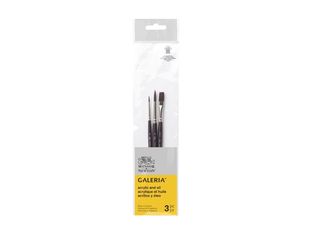 Winsor & Newton Galeria - Lot de pinceaux - 3 parties - rond, rondelle plate - taille : 2, 6