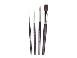 Winsor & Newton Galeria - Lot de pinceaux - 4 parties - rond, plat un coup - taille : 0, 3, 8