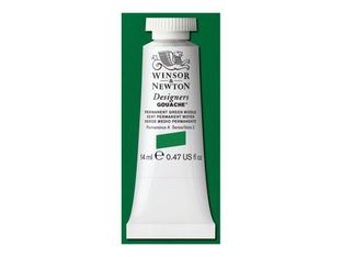 Winsor & Newton Designers - Peinture - gouache - permanent green middle - opaque - 14 ml