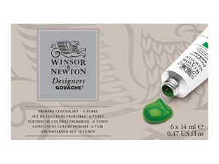 Winsor & Newton Designers Primary Colour - Ensemble de peinture - 6 parties - gouache - 6 couleurs  - 14 ml