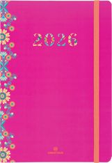 Agenda Merida - 1 semaine sur 2 pages - 17 x 24,5 cm - fuchsia - Oberthur