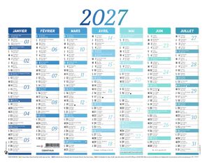Calendrier Nuance - 7 mois par face - 430 x 550 mm - Oberthur