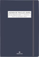 Semainier Perpétuel - pages de calendrier non datées - 15,1 x 21,5 cm - marine - Oberthur
