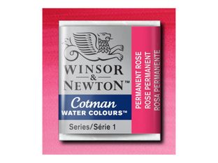 Winsor & Newton Cotman - Peinture - aquarelle - rose permanent - transparent - demi-plateau