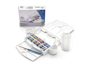 Winsor & Newton Cotman field plus - Ensemble de peinture - 13 parties - aquarelle - 12 couleurs - couleurs assorties - fine - demi-plateau