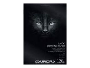 Aurora Art & Craft - Bloc à dessins - 245 x 345 mm - 20 pages - noir - uni