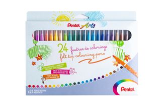 Pentel Arts - Boite de 24 feutres de coloriage - encre ultra-lavable