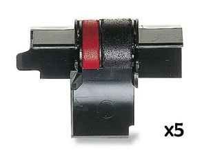 5 Rouleaux encreur compatible Epson IR40T - noir/rouge - pour calculatrice - Armor
