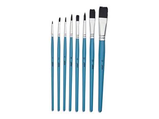 Pebeo Artist - Lot de pinceaux - 8 parties - rond, plat - taille : 1, 2, 4, 6, 8, 12, 18