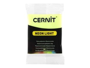 Cernit Neon Light - Pâte à modeler - 56 g - jaune - matériau fluorescent, argile polymère