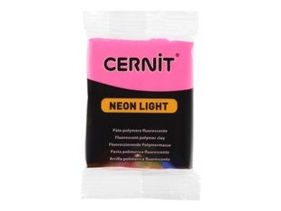 Cernit Neon Light - Pâte à modeler - 56 g - Fuchsia - matériau fluorescent, argile polymère