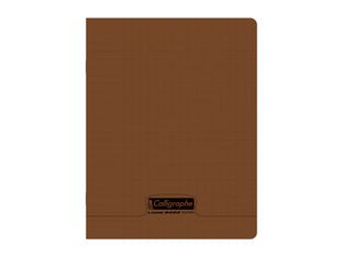 Calligraphe 8000 - Cahier polypro - 17 x 22 cm - 96 pages - grands carreaux (Seyes) - marron