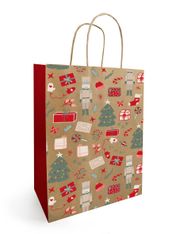 50 Sacs kraft poignées torsadées Noella brun - 18 x 8 x 22 cm