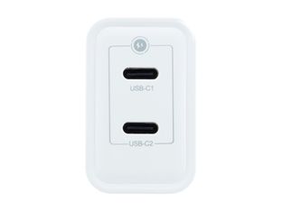 CoolBox - Adaptador de corriente - tecnología GaN - 35 vatios - 3 A - Quick Charge 3.0, PD - 2 conectores de salida (24 pin USB-C)