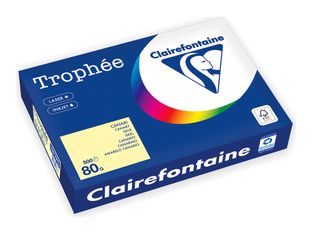 Clairefontaine Trophée -Papier - jaune citron - A4 (210 x 297 mm) - 80 g/m² - Ramette de 500 feuilles 