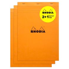 Rhodia - 2 Blocs notes N°18 - 80 feuilles - 80 g - petits carreaux + 1 gratuit