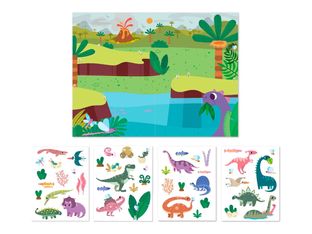 APLI kids - Game of Stickers with Scene Dinosaurs - juego educativo