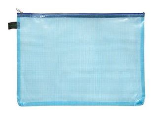 FolderSys - Valisette à fermeture éclair - pour A4 (210 x 297 mm) - bleu transparent
