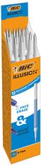 BIC Illusion Recharges Compatibles Stylo Effaçable avec Encre Thermosensible et Gomme - Bleu, Boîte de 12