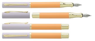 Plume ENZO VARINI "Plumo Céramique" Lila Orange, motifs et attributs dorés