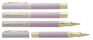 Roller ENZO VARINI "Plumo Céramique" Lila Rose, motifs et attributs dorés