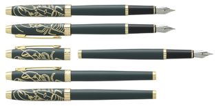 Plume ENZO VARINI "Taormina XL Océan" Gris foncé, motif Homard et attributs dorés