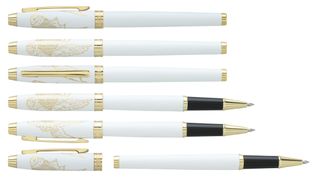 Roller ENZO VARINI "Taormina XL Océan" Blanc, motif Poisson et attributs dorés