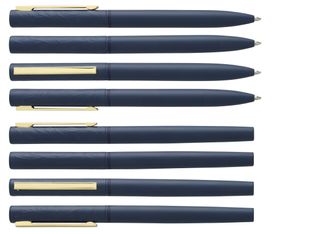 Parure bille + plume HECHTER PARIS "Linéaire Wood" coloris bleu 