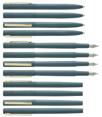 Parure bille + plume HECHTER PARIS "Linéaire Wood" coloris bleu gris